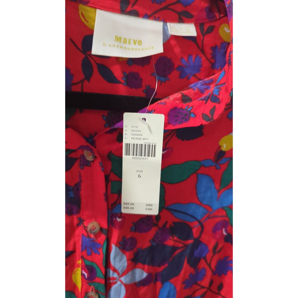 Maeve Anthropologie Blithe Fruit Button Down Blou… - image 4